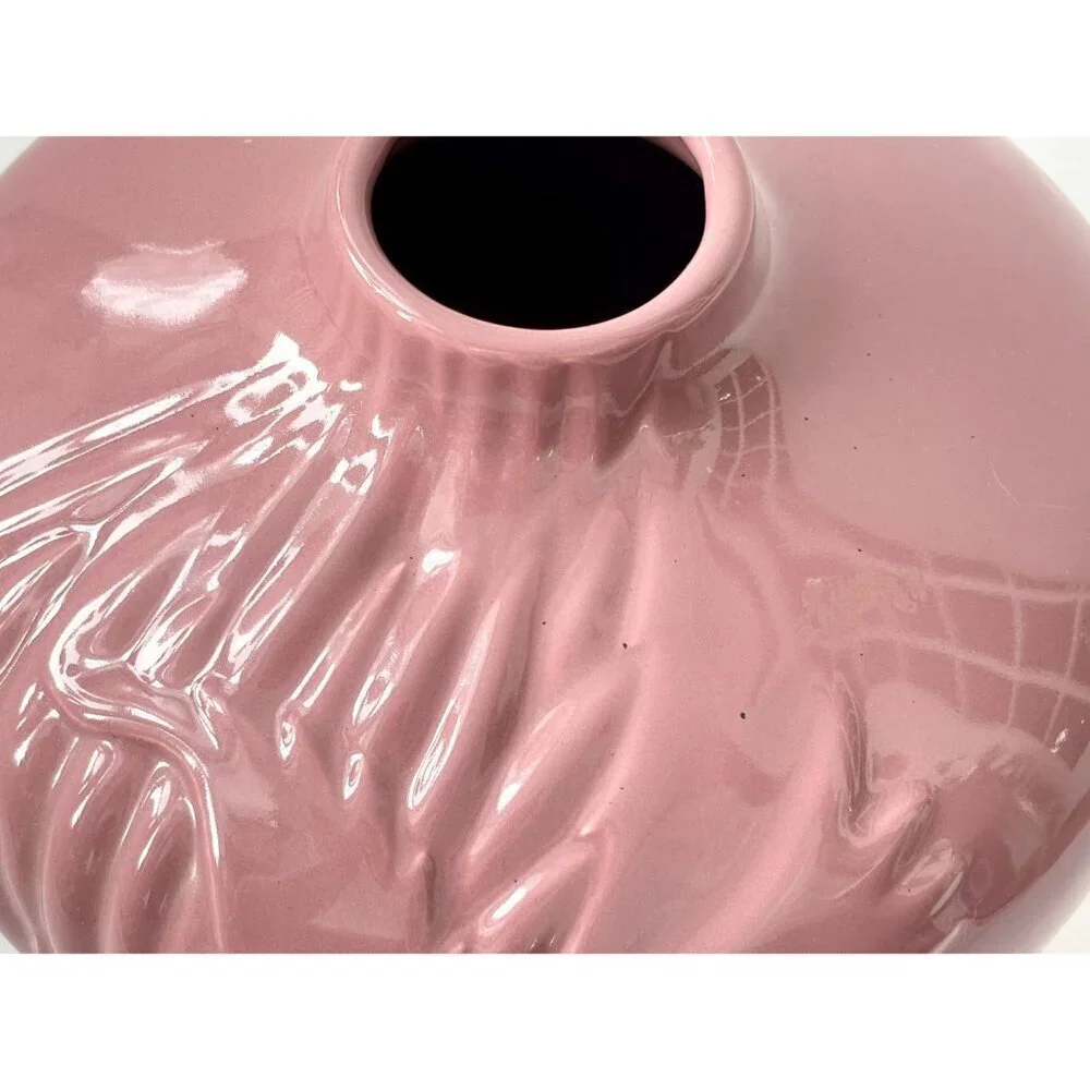 Mauve Pink Crane Embossed XL Tall Vintage Midcentury Royal Haeger Vintage Vase
